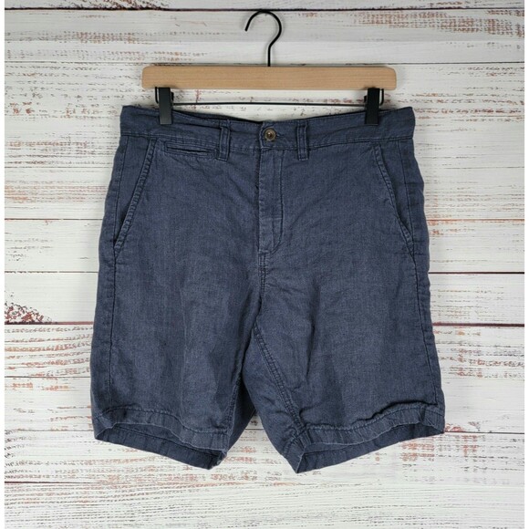 Taylor Stitch Mens Size (31.5" - 32") Navy 100% Linen Shorts Casual Preppy - Picture 1 of 10